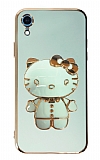 Eiroo iPhone XR Aynalı Kitty Standlı Yeşil Silikon Kılıf