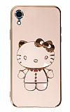 Eiroo iPhone XR Aynalı Kitty Standlı Pembe Silikon Kılıf