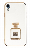 Eiroo iPhone XR Aynalı Parfüm Standlı Beyaz Silikon Kılıf