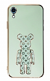 Eiroo iPhone XR Bearbrick Standlı Yeşil Silikon Kılıf