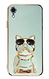 Eiroo iPhone XR Bulldog Standlı Yeşil Silikon Kılıf