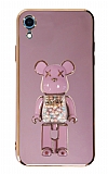 Eiroo iPhone XR Candy Bear Standlı Mor Silikon Kılıf