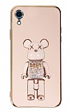 Eiroo iPhone XR Candy Bear Standlı Pembe Silikon Kılıf