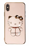 Eiroo iPhone XS Max Aynal Kitty Standl Pembe Silikon Klf
