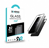 Eiroo iPhone XR Ön + Arka Full Tempered Glass Siyah Cam Ekran Koruyucu