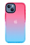 Eiroo Jelly iPhone 13 Mavi-Pembe Silikon Kılıf