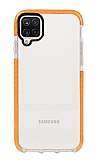 Eiroo Jelly Samsung Galaxy A12 / M12 Şeffaf Turuncu Silikon Kılıf