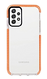 Eiroo Jelly Samsung Galaxy A52 / A52 5G Şeffaf Turuncu Silikon Kılıf