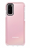 Eiroo Jelly Samsung Galaxy S20 Şeffaf Pembe Silikon Kılıf