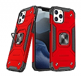 Eiroo Kickstand iPhone 13 Pro Ultra Koruma Kırmızı Kılıf
