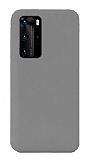 Eiroo Lansman Huawei P40 Pro Gri Silikon Klf