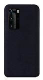 Eiroo Lansman Huawei P40 Pro Siyah Silikon Klf