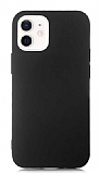 Eiroo Lansman iPhone 12 Mini 5.4 in Siyah Silikon Klf