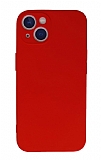 Eiroo Lansman iPhone 13 Mini Kamera Korumal Krmz Silikon Klf