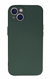 Eiroo Lansman iPhone 13 Mini Kamera Korumal Koyu Yeil Silikon Klf