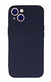 Eiroo Lansman iPhone 13 Mini Kamera Korumal Lacivert Silikon Klf