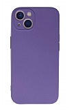 Eiroo Lansman iPhone 13 Mini Kamera Korumalı Mor Silikon Kılıf
