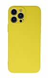 Eiroo Lansman iPhone 13 Pro Kamera Korumalı Sarı Silikon Kılıf
