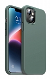 Eiroo Lansman iPhone 14 Plus Koyu Yeil Silikon Klf