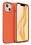 Eiroo Lansman iPhone 15 Plus Pembe Turuncu Silikon Kılıf