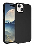 Eiroo Lansman iPhone 15 Plus Siyah Silikon Klf