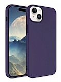 Eiroo Lansman iPhone 15 Plus Derin Mor Silikon Kılıf