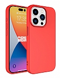 Eiroo Lansman iPhone 15 Pro Max Kırmızı Silikon Kılıf
