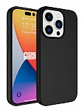 Eiroo Lansman iPhone 15 Pro Max Siyah Silikon Kılıf