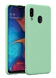 Eiroo Lansman Samsung Galaxy A40 Yeşil Silikon Kılıf