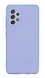 Eiroo Lansman Samsung Galaxy A52s 5G Kamera Korumal Lila Silikon Klf
