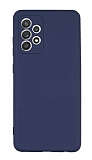 Eiroo Lansman Samsung Galaxy A52s 5G Kamera Korumalı Lacivert Silikon Kılıf