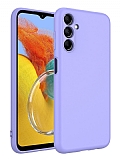 Eiroo Lansman Samsung Galaxy M14 Kamera Korumalı Lila Silikon Kılıf