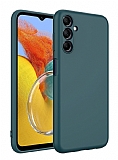 Eiroo Lansman Samsung Galaxy M14 Kamera Korumalı Koyu Yeşil Silikon Kılıf