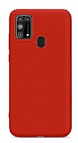 Eiroo Lansman Samsung Galaxy M31 Kırmızı Silikon Kılıf