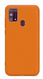 Eiroo Lansman Samsung Galaxy M31 Turuncu Silikon Klf