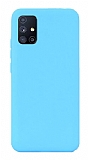 Eiroo Lansman Samsung Galaxy M51 Mavi Silikon Klf