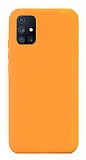 Eiroo Lansman Samsung Galaxy M51 Turuncu Silikon Klf