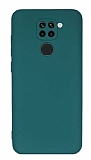 Eiroo Lansman Xiaomi Redmi Note 9 Kamera Korumalı Yeşil Silikon Kılıf