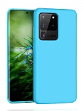 Eiroo Lansman Samsung Galaxy S20 Ultra Mavi Silikon Klf