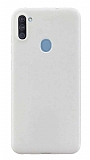 Eiroo Lansman Samsung Galaxy M11 Beyaz Silikon Klf