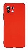 Eiroo Lansman Xiaomi Mi 11 Lite Kamera Korumalı Kırmızı Silikon Kılıf