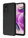 Eiroo Lansman Xiaomi Redmi Note 12S Siyah Silikon Klf