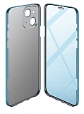 Eiroo Led iPhone 13 360 Rubber Cam Mavi Kılıf
