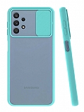 Eiroo Lens Series Samsung Galaxy A32 4G Turkuaz Silikon Kılıf