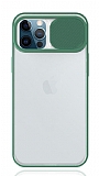 Eiroo Lens Series iPhone 12 Pro Max 6.7 in Yeil Silikon Klf