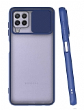 Eiroo Lens Series Samsung Galaxy M22 Lacivert Silikon Kılıf