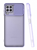 Eiroo Lens Series Samsung Galaxy M22 Mor Silikon Kılıf