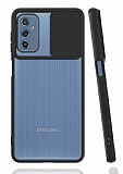 Eiroo Lens Series Samsung Galaxy M52 5G Siyah Silikon Kılıf