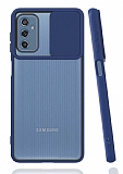 Eiroo Lens Series Samsung Galaxy M52 5G Lacivert Silikon Kılıf