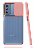 Eiroo Lens Series Samsung Galaxy M52 5G Pembe Silikon Kılıf